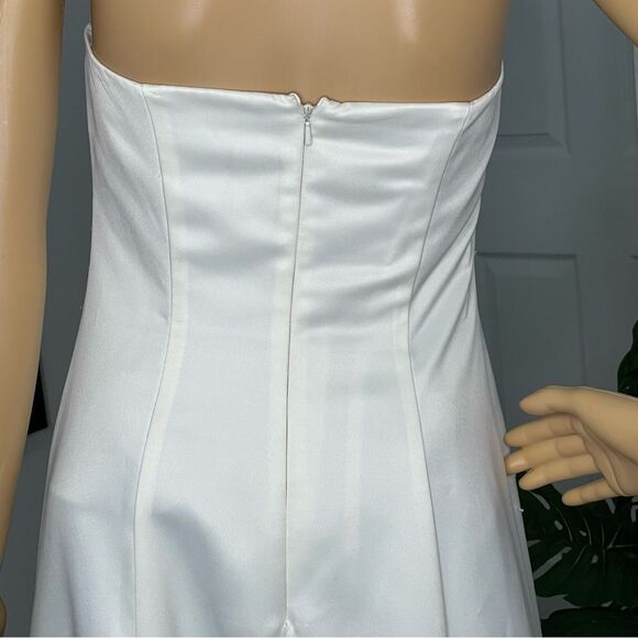 Niki by Niki Livas Strapless Formal Floor Length Dress Off White Size 10 - Picture 7 of 16